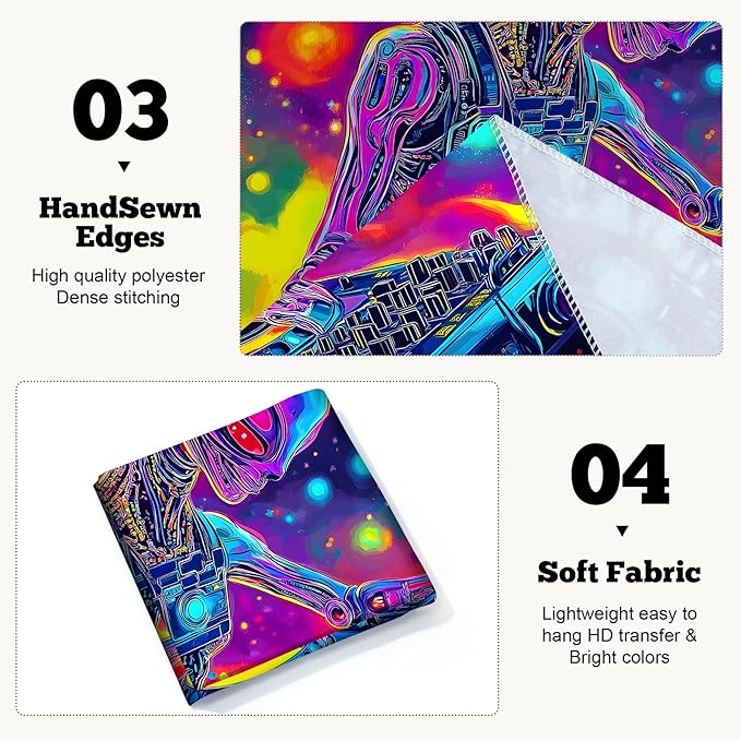 BVBOX Blacklight Space Astronaut Tapestry UV Reactive Galaxy Planet Glow in Dark Tapestries Black Light Poster Neon Wall Hanging Art for bedroom Living Room (Alien 2-1M)