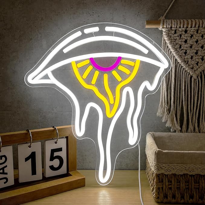 Evil Eye Neon Sign Dimmable Boho Nordic Wall Decor LED Light for Home Decor | USB Powered LED Sign with Mystical Eye Design for Bedroom Living Room Meditation Yoga Studio Office and Spiritual Space Decor