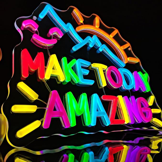 Neon Sign for Classroom, LED Motivational Wall Decor for Back to School | Make Today Amazing Neon Sign, Colorful Light Up Signs for Classroom, Kids Bedroom, Learning Space Inspirational Wall Decor