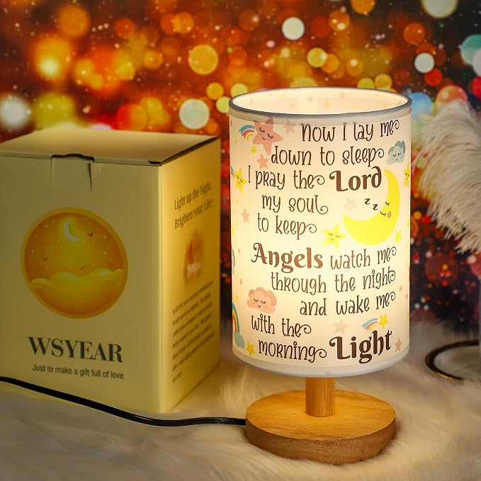 WSYEAR Baptism Gifts for Girl & Boy - Baby Christening Gifts, Nursery Decor Night Light - Now I Lay Me Down to Sleep