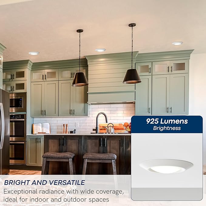 Sea Gull Lighting 14550S-15 Generation Lighting Traverse Lyte Round 6 in. 3000K, Canless Integrated LED Recessed Light, 925 Lumens, 90 CRI, T24 Complaint, Wet Rated in White Finish (20 Pack)