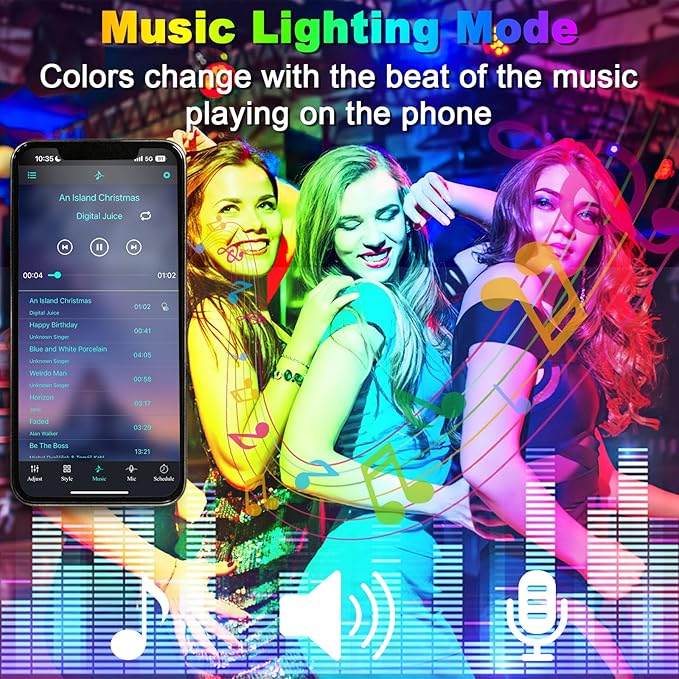 Led Flood Light 600W Equivalent 6000LM, Outdoor Led Lights with APP Control, Smart RGB Lights Colored 16 Million Colors, DIY Scenes - Timing - Music Sync, 2700K & IP66(2 Pack)