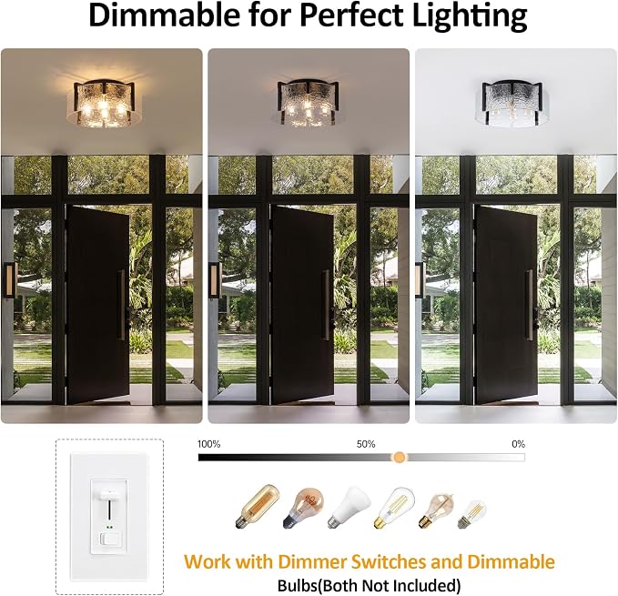 Black Flush Mount Ceiling Light Fixture, 4 Light Modern Entryway Light Fixture Ceiling Mount, Close to Ceiling Light Fixtures, Kitchen Lighting Fixtures Ceiling Lights for Bedroom Bathroom Hallway