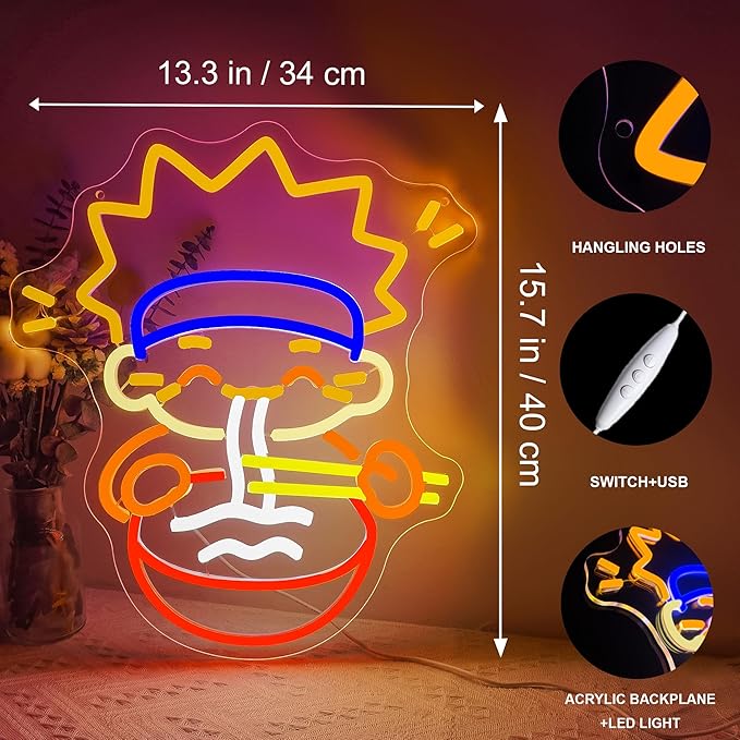 Anime Ramen Neon Sign Noodle LED Light for Wall Decor Dimmable Japanese Noodle Light Up Sign,USB Powered Neon Wall Light for Japanese Restaurant Kitchen Bar Ramen Shop Birthday Gifts Party