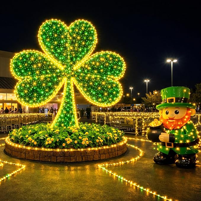 66Ft LED Rope Lights, 16 Color Changing St. Patrick's Day String Lights with Remote, 200 LEDs Outdoor Party Lights for Holiday, Garden, Patio, Décor
