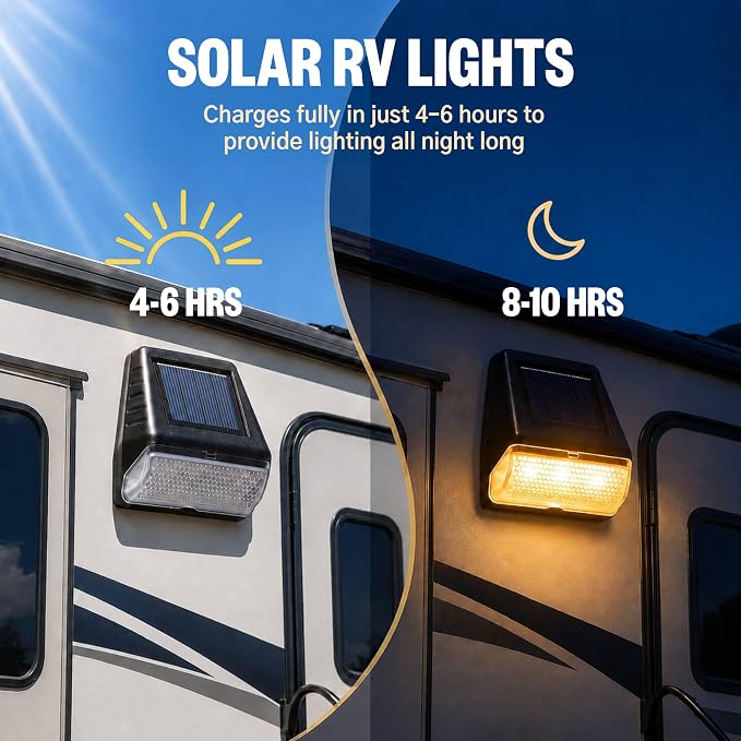 6 Pack Magnetic Solar Lights for Raised Garden Beds | Solar Powered Flower Beds Light Outdoor, Waterproof Fence RV Lamp for Planter Boxes, Patio, Balcony, Yard