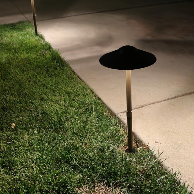 3W Landscape Lighting 12V Low Voltage Path Lights Warm White Waterproof Outdoor Replaceable G4 LED Bulb for Garden Pathway Lawn Yard Bronze 8-Pack