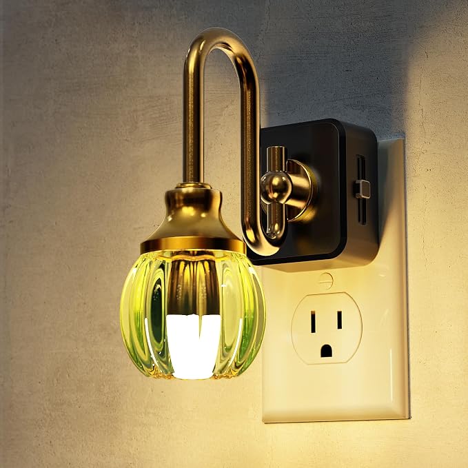 L LOHAS LED Night Lights Plug into Wall, 3000K Soft White | Flower Night Lights with Dusk to Dawn Sensor, 0-100lm Adjustable Brightness, for Hallway Bedroom Stairway