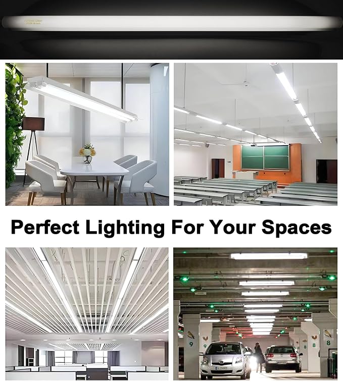 Konideke 25 Pack T8 Fluorescent Bulbs 4 Foot, F32T8/865 Fluorescent Light Bulb 48 Inch 32 Watt 6500K Daylight 2500 Lumens G13 Base