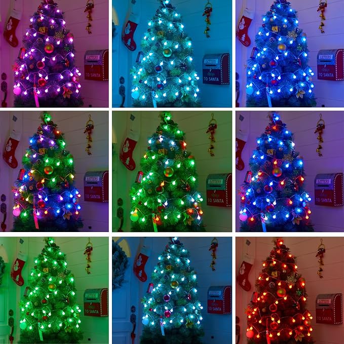 Minetom RGB Globe String Lights - 21FT 60LED Battery Operated with Remote, 20+ Color Modes & Timer, Fairy Lights for Bedroom, Living Room, Classroom, Dorm & Birthday Parties