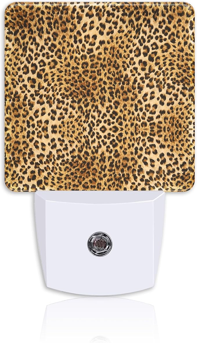 Plug Night Light,Leopard Skin Night Light Lamp Auto Sensor Energy Efficient Dusk to Dawn Lights for Girls Boys Women Room Decor,Hallway,Kitchen,Bathroom,Nursery,Stairs