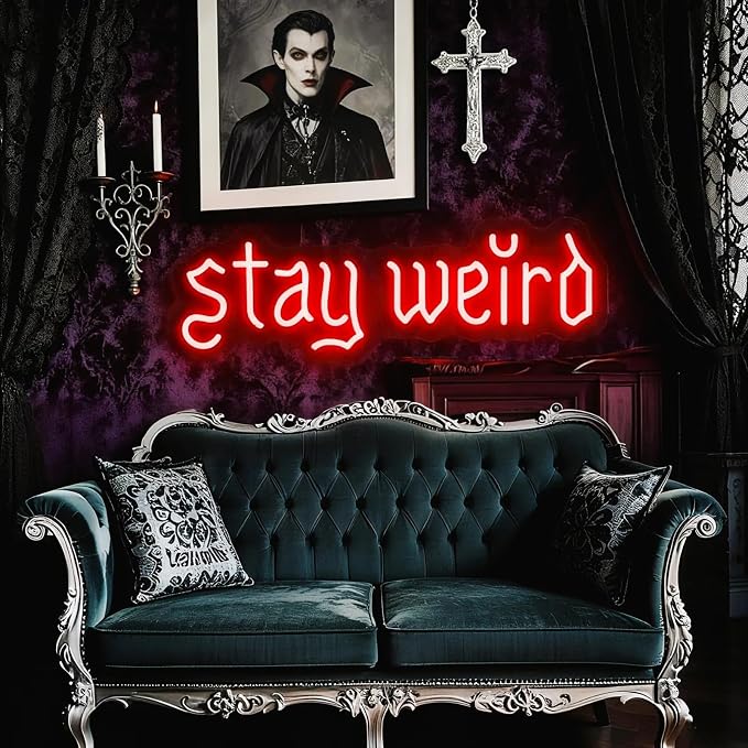 Stay Weird Neon Sign Red Neon Signs for Wall Decor Neon Light Sign with USB Neon Lights LED Neon Sign for Bedroom Living Room Study Room LED Signs for Wall Decor Birthday