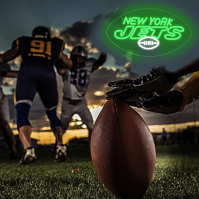 Football Neon Sign for Wall Decor Football Team Led Neon Light for Man Cave | Dimmable Rugby Team Logo Sign for Bedroom Club Bar Game Room Party Garage Decor Birthday Gift for Rugby Fans Size15.7*8.9 In