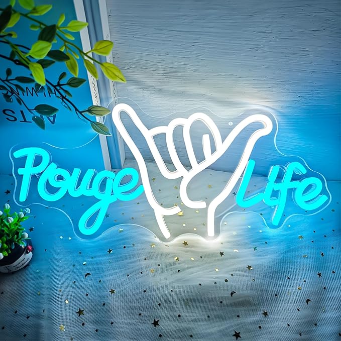 Pogue Life Neon Sign Out Banks Neon Lights for Bedroom Dimmable US Teen Tv Show Neon Lights Pogue Led Wall Decor for Kids Teen Adults Gifts