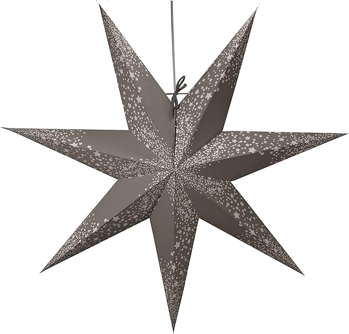 Regel Gray Paper Star Lantern with 12 Foot Power Cord Included