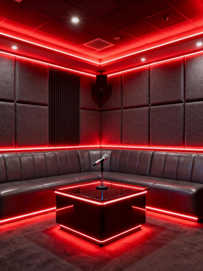 40 Feet Red Led Lights Strip Indoor Rope Lights Easy DIY Cuttable Strip Lights for Wine Cabinet Bar Room Bathroom Living Room Kitchen Ceiling Wall Vanity Mirror Decor