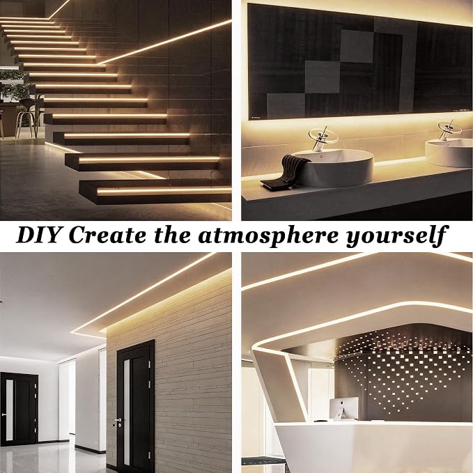 COB 4000K 50Ft LED Strip Lights, 24V Natural Light Super Bright LED Tape Lights Dimmable,Flexible, High CRI95+ Flexible Light Strip for Kitchen Cabinet Stairs Bedroom Decor DIY