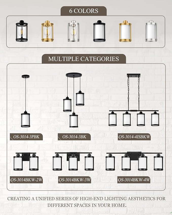 3-Light Black Bathroom Light Fixtures with Milk White Frosted Glass, 21" Modern Bathroom Vanity Lighting Fixtures Over Mirror with Metal Cage, Wall Sconce Lights for Bath, E26, OS-3014BKW-3W