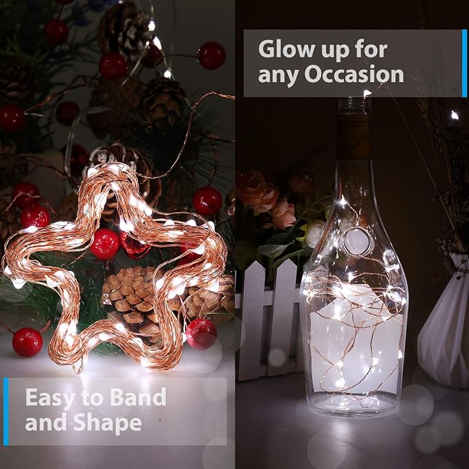 Ariceleo USB LED Fairy String Light, 1 Pack Copper Wire Fairy Lights for Indoor, Bedroom Festival Christmas Wedding Party Patio Decorative Window with USB Interface (16ft./5M,Cool White)