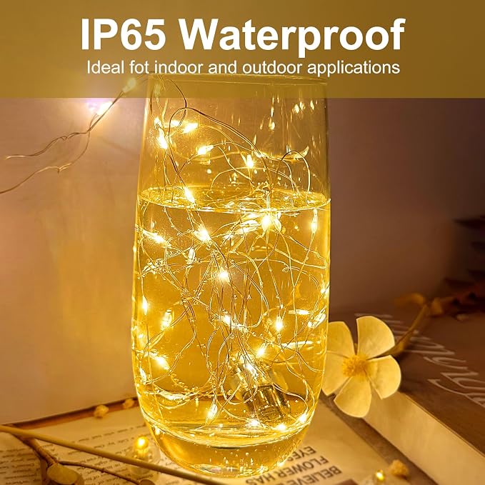ZGWJ 12 Pack Warm White Fairy Lights, Mini String Lights | Battery Operated 7 FT 20 LED Waterproof 3 Modes for DIY, Parties, Wedding, Halloween, Christmas Decoration