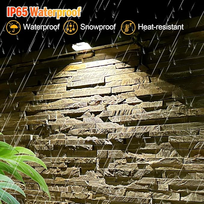 Solar Fence Lights, Warm White & RGB Fence Lights Outdoor Step Lights Outdoor Waterproof LED Solar Lighting for Outside, Backyard, Patio, Deck, Stair Handrail, Pool and Wall(12 Pack,Black)