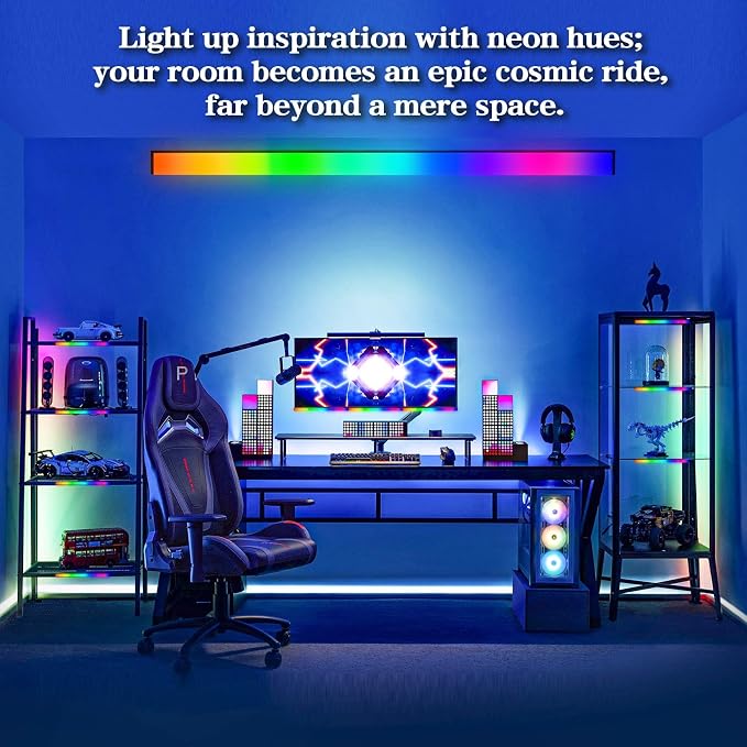 RGB LED Monitor Ambient Light Bar, 16 Inch USB Powered, APP Control & Music Sync, 16 Million Colors Dimmable, Gaming/Desk Display Backlight