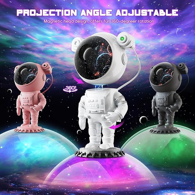 Astronaut Projector, LED Starry Sky Galaxy Projector, Night Light with Remote Control & Timer, Star Light Projector with Nabula Christmas Gift for Kids Adult for Bedroom, Room Decor, Party