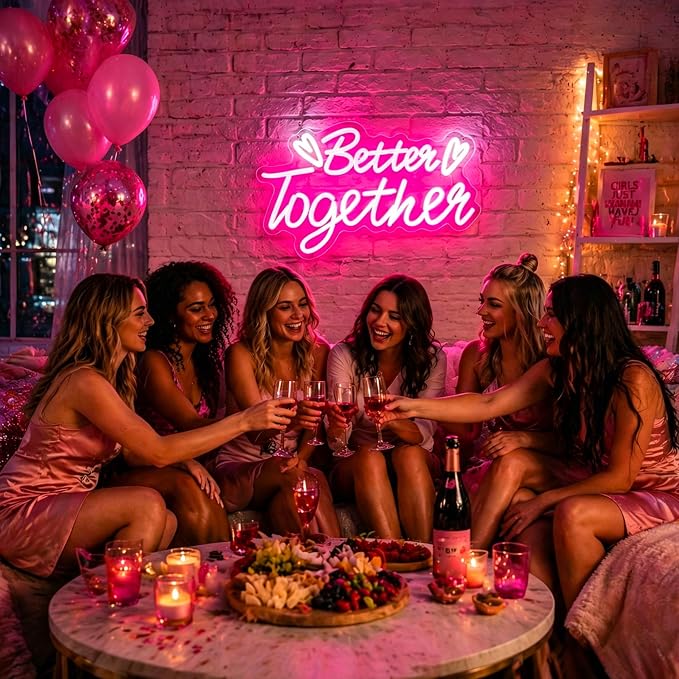 Neon Sign, Neon Signs for Wall Decor LED Signs Neon Light | Better Together Neon Sign, Pink LED Signs for Bedroom, Wedding, Valentine's Day, Business, Pink Decor, Gift, USB Powered