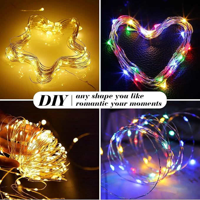 ZGWJ 12 Pack Fairy Lights, Mini String Lights, Warm and Multicolor | Battery Operated 7 FT 20 LED Waterproof 3 Modes for DIY, Parties, Wedding, Halloween, Christmas Decoration