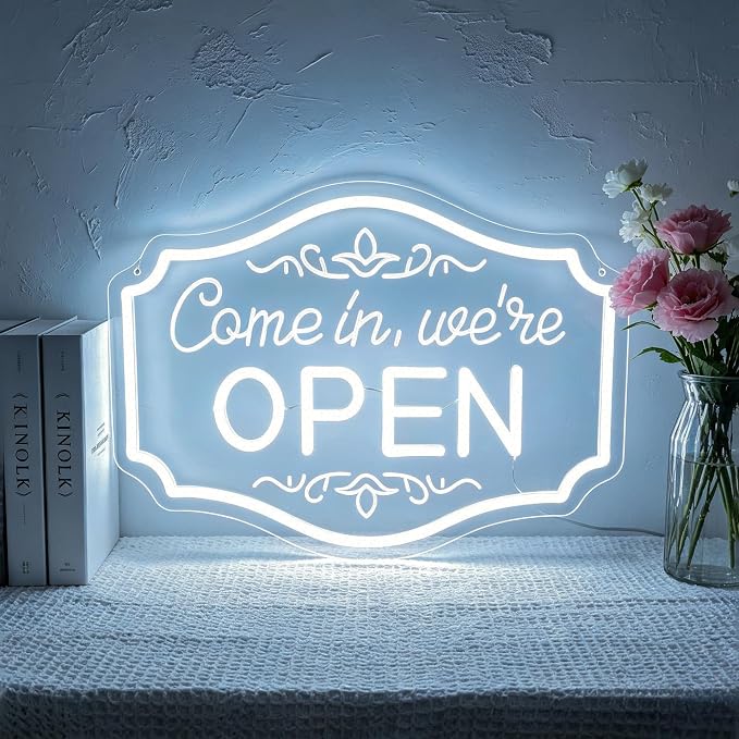 Neon Sign, Open Neon Signs for Wall Decor LED Signs Neon Light | Open Neon Sign for Business, Restaurant, Store, Shop, Bar Decor, Room Decor, Window, Gift, USB Powered