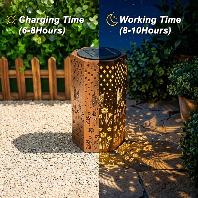 Eandisom Birthday Gifts for Women Solar Lanterns Outdoor Waterproof | Hummingbird Hanging Solar Lights Outside for Yard, Patio, Garden Decor, Mothers Day Gifts for Mom Grandma