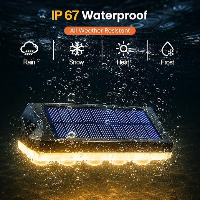 Tenmiro Solar Fence Lights Outdoor 6 Pack, 40 Modes RGB & Cold/Warm White Wall Lights with 5 Lens, IP67 Waterproof Dusk to Dawn Outside Lighs for Backyard, Patio, Yard, Pool, Deck, Railing Decor