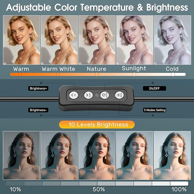 16W 2PCs Video Conference Lighting, LED Streaming Light Clip-On, Zoom Lighting for Computer Monitor Webcam Laptop, Desk Ring Light for Video Recording Podcast, Eye-Caring&360° Rotary Backlight