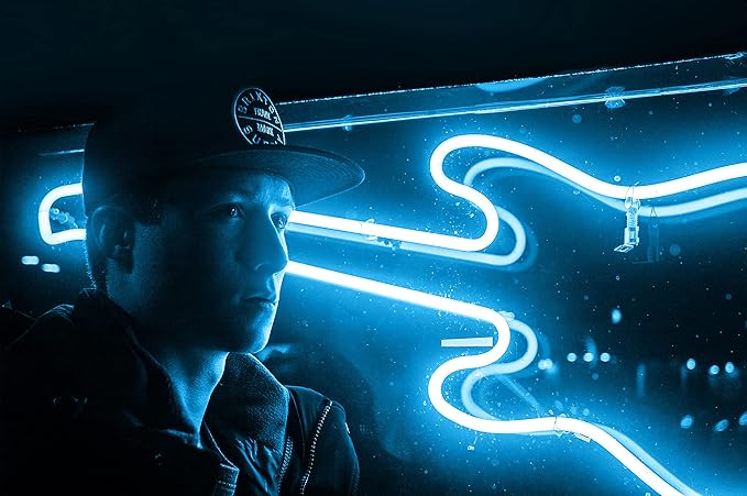 LED Neon Lights Flexible Ice Blue 16.4FT/5M 12V DC Waterproof Flexible LED NEON Light for Indoors Outdoors Decorm [Power Adapter Included]