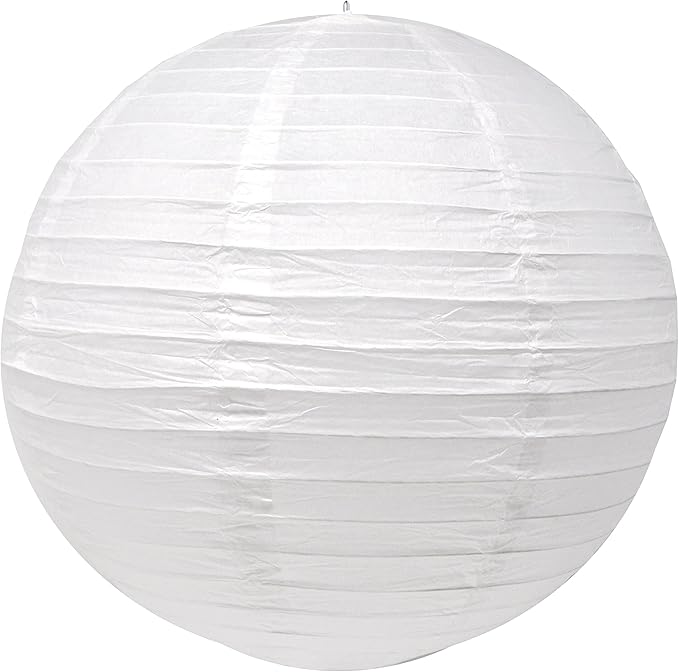 Mudra Crafts White Paper Lanterns Wedding Party Decorations - 12 in 10 Round Hanging Ceiling Lanterns, 10 Pack, Decorative Lamp Shades
