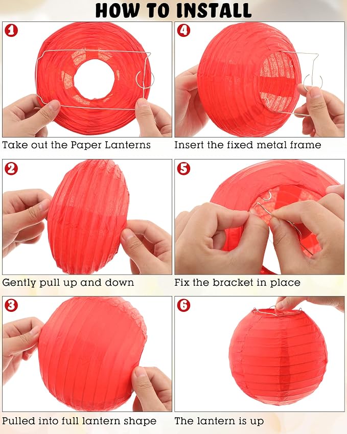 Treela 48 Pcs Paper Lanterns Party Decorations Round,Multicolor