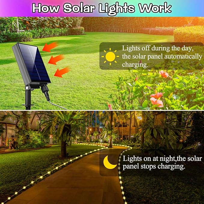 LitHome 50FT 150 LED Solar Rope Lights Outdoor Waterproof with Remote | 18 Colors Changing Halloween Rope Lights for Outside,Solar String Light for Trampoline Railings Tree Garden Christmas Decor