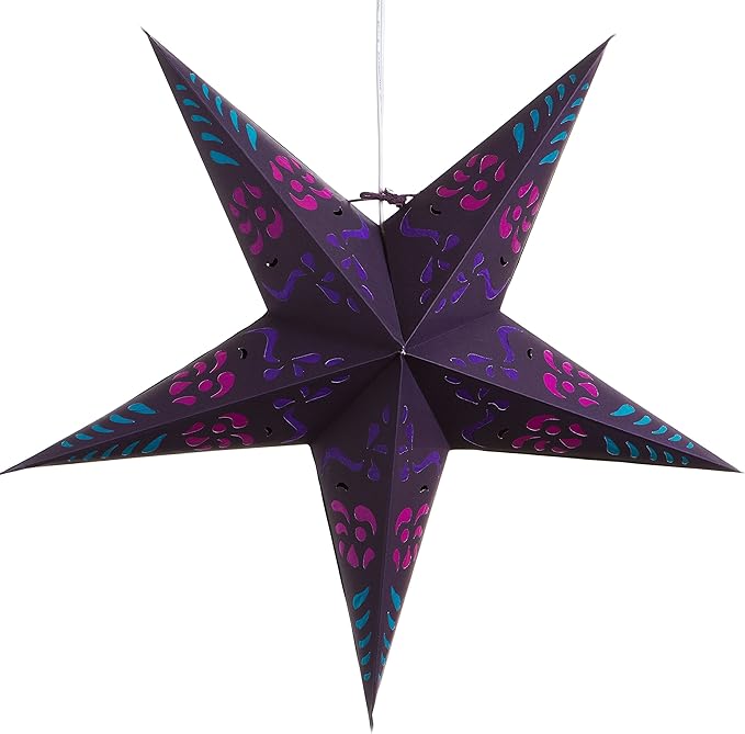 Purple Punch Paper Star Lantern with 12 Foot Power Cord Included