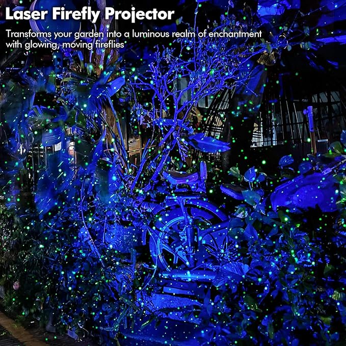 Firefly Garden Lights Laser Star Projector, Outdoor Decorative Lighting with Blue Nebula for Garden Indoor Outdoor