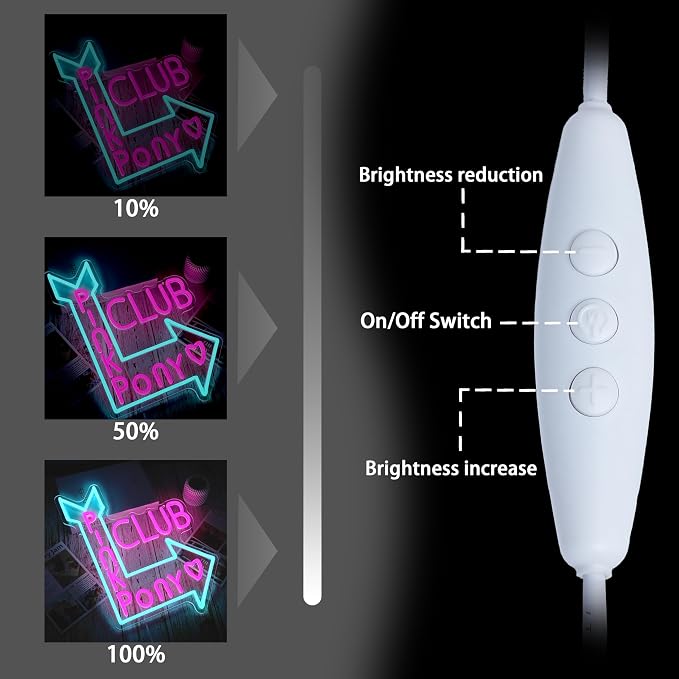 Pony Club Neon Sign for Wall Decor 16.54’’*12.6’’ Charming Led Bar Neon Light Adjustable Usb Powered Pink Cowgirl Led Light Sign for Party Pub Restaurant Bedroom Hotel Man Cave