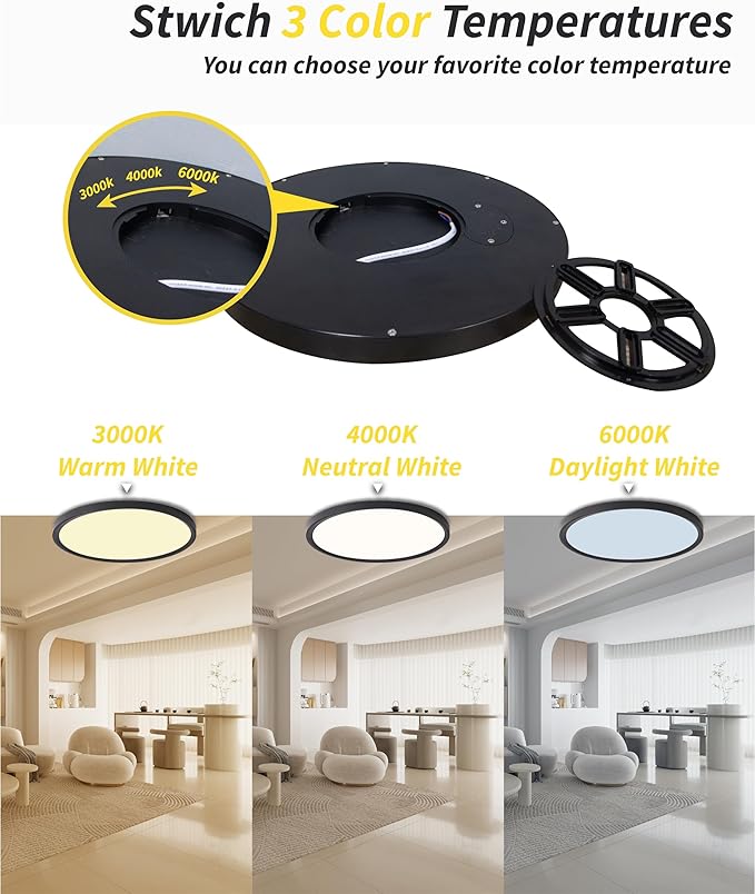 4pack 9 Inch Flush Mount Ceiling Light, 18w Led Ceiling Light, 3000k/4000k/6000k Selectable 1860lm Ceiling Light, Super Slim Led Light Fixture For Bedroom Kitchen Living Dining Room Office