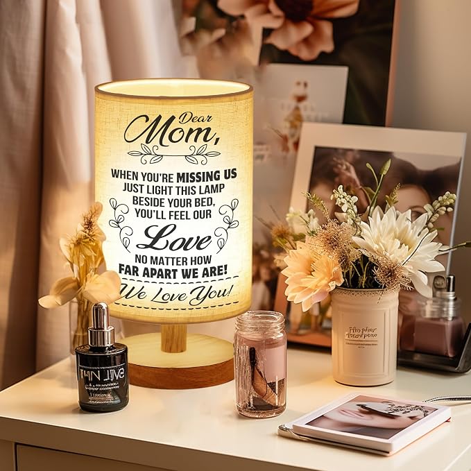WSYEAR Birthday Gifts for Mom from Daughter Son-Table Lamp Mom Gifts from Daughters Night Light Mothers Day Valentines Day Anniversary Presents for Mother Women