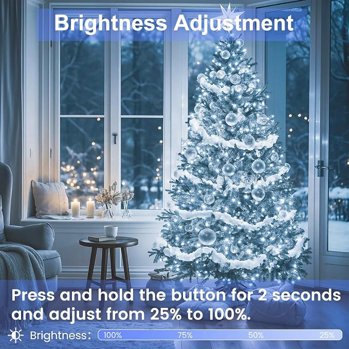 500 LED String Lights, 180FT Super-Long Christmas Lights Outdoor Indoor | Cool White, 13 Modes, Timer, Clear Wire Waterproof Twinkle Fairy Lights Plug in for Bedroom Classroom Patio Xmas Tree Decor