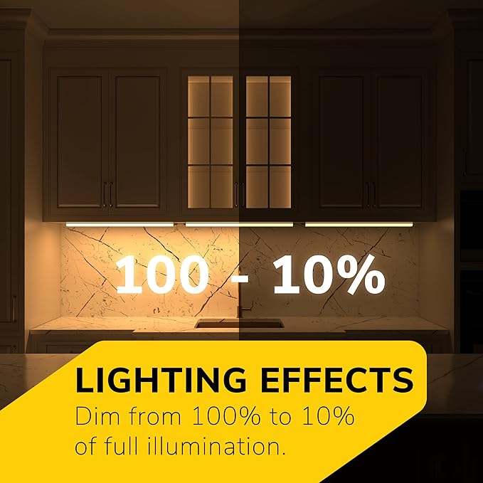 GETINLIGHT Inlight 24-inch Hardwired Only LED Under Cabinet Lighting, Soft White(3000K), Dimmable, Matte White Finished, ETL Listed, IN-0201-13-WH