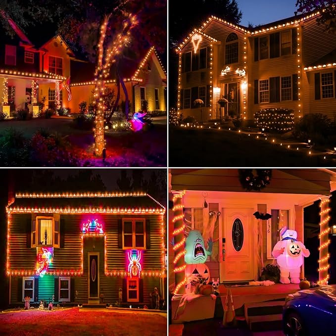 200ft LED Rope Lights Outdoor, 1440 LED Connectable and Flexible Tube Lights with 8 Modes, Waterproof Indoor Outdoor LED Rope Lighting for Deck, Garden, Pool, Patio, Party, Holloween Decor - Orange