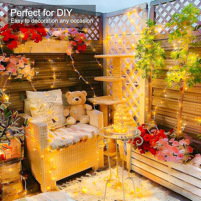 2 Pack 140Ft 400 LED Fairy Lights Battery Operated with Remote & Timer, Silver Wire Twinkle Lights Outdoor Indoor, Waterproof Fairy String Lights for DIY Bedroom Christmas Parties Tree Garden Decor