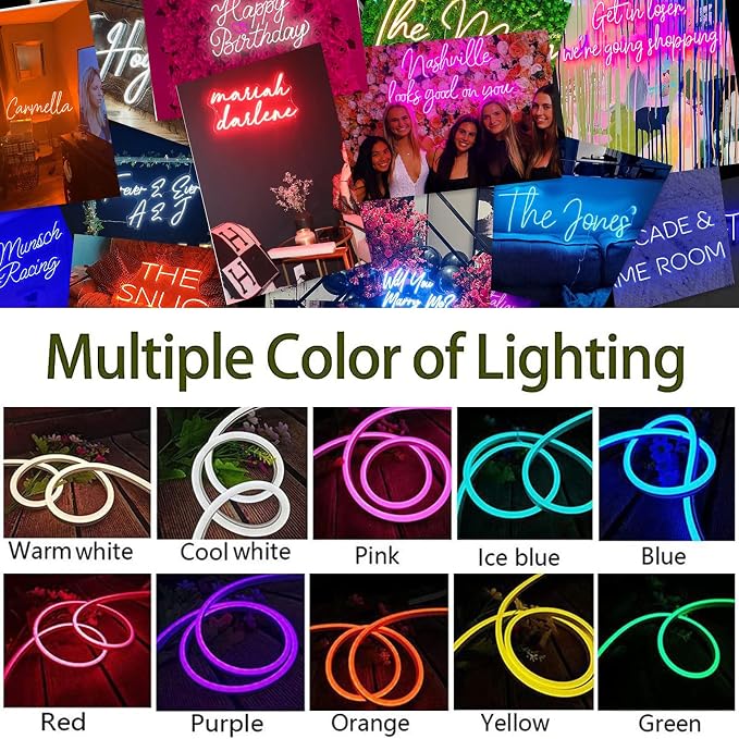 Custom Neon Signs, Neon Light Sign Customizable for Wall Decor | DIY Beauty Light sign, Customize Wall Decorations light for Wedding Bar Salon Beauty Business Light Up Events Birthday Gifts