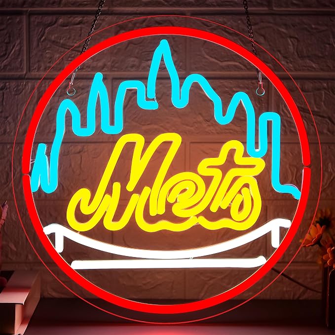 Baseball Neon Sign for Wall Decor NY Baseball Team Neon Light for Man Cave | Dimmable Led Neon,Fans Birthday Baseball Gifts,5V USB Powered, Men's Bedroom,Sport Bar Decor,Club,Garage Wall Art,13.5*13.5in