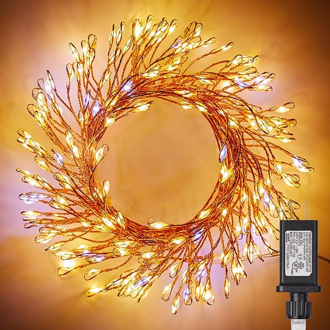 Fairy Lights Plug in for Bedroom Indoor Outdoor | 10FT 200-LED Twinkle String Lights for Wreath Window Wedding Christmas Tree Classroom Party Decor