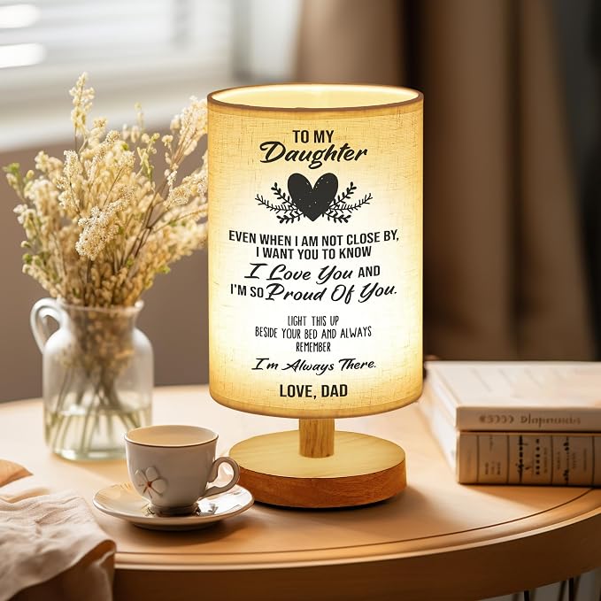 WSYEAR Birthday Gifts for Daughter from Dad,to My Daughter Gifts from Dad- Table Lamp Best Father Daughter Valentines Day Mothers Day Graduation Gifts for Grown Daughter